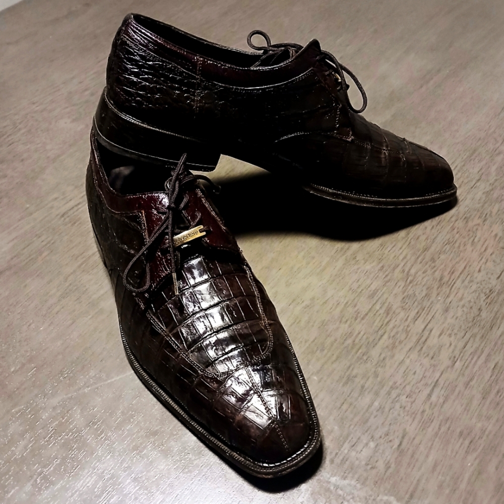 Belvedere Crocodile Lace-Ups